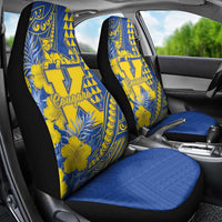 Hawaii Kaiser High School Car Seat Cover Tribal Tattoo With Hibiscus Flowers