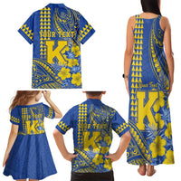 Personalised Hawaii Kaiser High School Family Matching Tank Maxi Dress and Hawaiian Shirt Tribal Tattoo With Hibiscus Flowers LT05 - Polynesian Pride