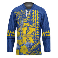 Personalised Hawaii Kaiser High School Hockey Jersey Tribal Tattoo With Hibiscus Flowers