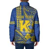Personalised Hawaii Kaiser High School Padded Jacket Tribal Tattoo With Hibiscus Flowers
