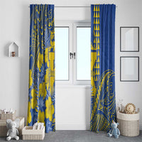 Hawaii Kaiser High School Window Curtain Tribal Tattoo With Hibiscus Flowers