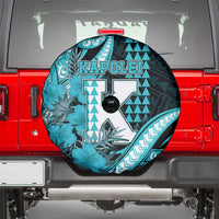 Hawaii Kapolei High School Spare Tire Cover Tribal Tattoo With Hibiscus Flowers