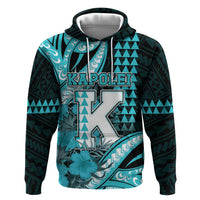 Personalised Hawaii Kapolei High School Zip Hoodie Tribal Tattoo With Hibiscus Flowers