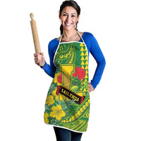 Hawaii Leilehua High School Apron Tribal Tattoo With Hibiscus Flowers
