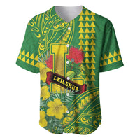 Personalised Hawaii Leilehua High School Baseball Jersey Tribal Tattoo With Hibiscus Flowers