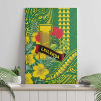 Hawaii Leilehua High School Canvas Wall Art Tribal Tattoo With Hibiscus Flowers