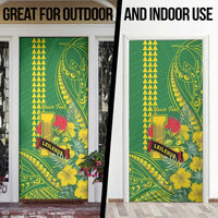 Personalised Hawaii Leilehua High School Door Cover Tribal Tattoo With Hibiscus Flowers