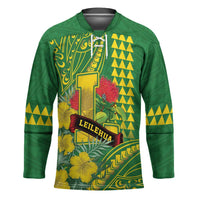 Personalised Hawaii Leilehua High School Hockey Jersey Tribal Tattoo With Hibiscus Flowers