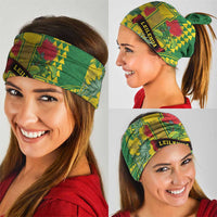 Hawaii Leilehua High School Neck Gaiter Tribal Tattoo With Hibiscus Flowers