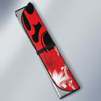 Hawaii Kalani High School Auto Sun Shade Tribal Tattoo With Hibiscus Flowers