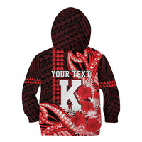 Personalised Hawaii Kalani High School Kid Hoodie Tribal Tattoo With Hibiscus Flowers