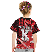Personalised Hawaii Kalani High School Kid T Shirt Tribal Tattoo With Hibiscus Flowers