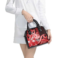 Hawaii Kalani High School Shoulder Handbag Tribal Tattoo With Hibiscus Flowers