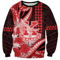 Personalised Hawaii Kalani High School Sweatshirt Tribal Tattoo With Hibiscus Flowers