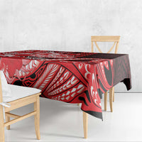 Hawaii Kalani High School Tablecloth Tribal Tattoo With Hibiscus Flowers