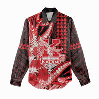 Personalised Hawaii Kalani High School Women Casual Shirt Tribal Tattoo With Hibiscus Flowers LT05 - Polynesian Pride