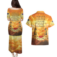 New Zealand And Australia ANZAC Day Couples Matching Puletasi and Hawaiian Shirt Sinai Palestine Campaign Lest We Forget LT05 - Polynesian Pride