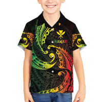 AAPI Heritage Month Family Matching Puletasi and Hawaiian Shirt Kanaka Maoli Polynesian Tribal Wave