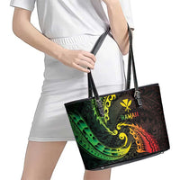 AAPI Heritage Month Leather Tote Bag Kanaka Maoli Polynesian Tribal Wave