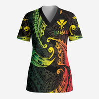AAPI Heritage Month Scrub Top Kanaka Maoli Polynesian Tribal Wave - Polynesian Pride
