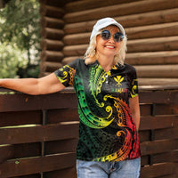 AAPI Heritage Month Women Polo Shirt Kanaka Maoli Polynesian Tribal Wave