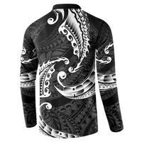 AAPI Heritage Month Button Sweatshirt American Samoa Polynesian Tribal Wave