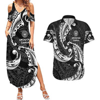 AAPI Heritage Month Couples Matching Summer Maxi Dress and Hawaiian Shirt American Samoa Polynesian Tribal Wave