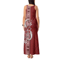 Tonga Language Week Tank Maxi Dress Malo e Lelei Kupesi Ngatu Pattern