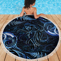 Aotearoa New Zealand Octopus Beach Blanket Silver Fern Maori Pattern