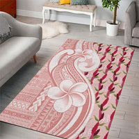 Samoa Teuila Area Rug Pink Samoan Siapo Motifs