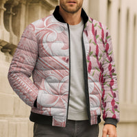 Samoa Teuila Bomber Puffer Jacket Pink Samoan Siapo Motifs