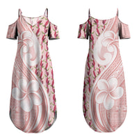 Samoa Teuila Couples Matching Summer Maxi Dress and Long Sleeve Button Shirt Pink Samoan Siapo Motifs LT05 - Polynesian Pride