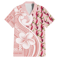 Samoa Teuila Family Matching Long Sleeve Bodycon Dress and Hawaiian Shirt Pink Samoan Siapo Motifs LT05 Dad's Shirt - Short Sleeve Pink - Polynesian Pride