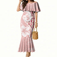 Samoa Teuila Mermaid Dress Pink Samoan Siapo Motifs LT05 Women Pink - Polynesian Pride