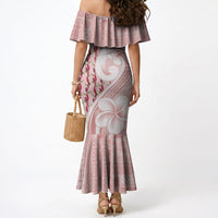 Samoa Teuila Mermaid Dress Pink Samoan Siapo Motifs LT05 - Polynesian Pride