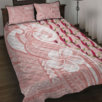 Samoa Teuila Quilt Bed Set Pink Samoan Siapo Motifs