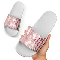 Samoa Teuila Slide Sandals Pink Samoan Siapo Motifs