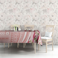 Samoa Teuila Tablecloth Pink Samoan Siapo Motifs