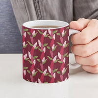 Samoa Teuila Ceramic Mug Maroon Samoan Siapo Motifs