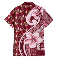 Samoa Teuila Hawaiian Shirt Maroon Samoan Siapo Motifs