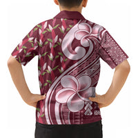 Samoa Teuila Kid Hawaiian Shirt Maroon Samoan Siapo Motifs LT05 - Polynesian Pride