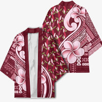 Samoa Teuila Kimono Maroon Samoan Siapo Motifs