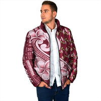 Samoa Teuila Padded Jacket Maroon Samoan Siapo Motifs