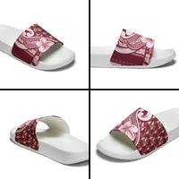 Samoa Teuila Slide Sandals Maroon Samoan Siapo Motifs