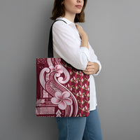 Samoa Teuila Tote Bag Maroon Samoan Siapo Motifs