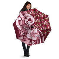 Samoa Teuila Umbrella Maroon Samoan Siapo Motifs