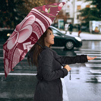 Samoa Teuila Umbrella Maroon Samoan Siapo Motifs