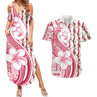 Samoa Teuila Couples Matching Summer Maxi Dress and Hawaiian Shirt White Samoan Siapo Motifs