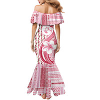 Samoa Teuila Mermaid Dress White Samoan Siapo Motifs LT05 - Polynesian Pride