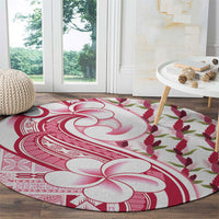 Samoa Teuila Round Carpet White Samoan Siapo Motifs